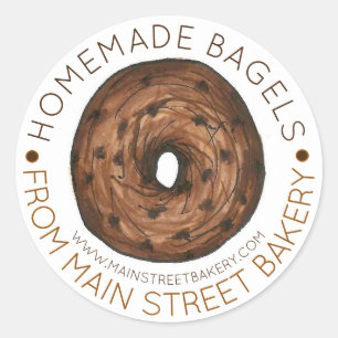 Homemade Bagels Bakery Baked Made with Love By Classic Round Sticker