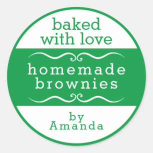 Homemade Baked Goods Brownie Classic Round Sticker