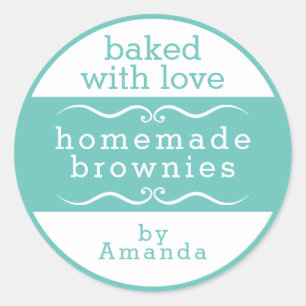 Homemade Baked Goods Brownie Classic Round Sticker