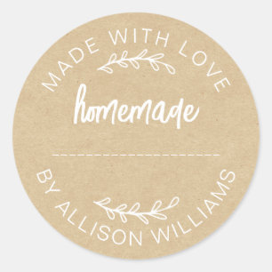 Homemade Baked Goods Jam Cookies Kraft Classic Round Sticker