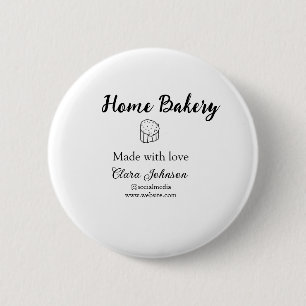 Homemade bakery add your text name custom  6 cm round badge