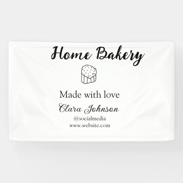 Homemade bakery add your text name custom  banner (Horizontal)