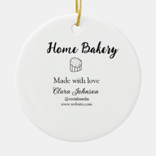 Homemade bakery add your text name custom  ceramic ornament