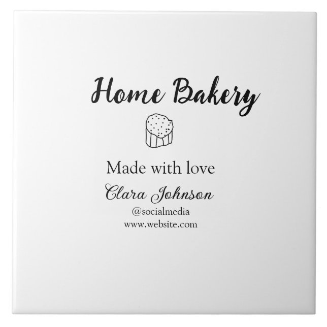 Homemade bakery add your text name custom  ceramic tile (Front)