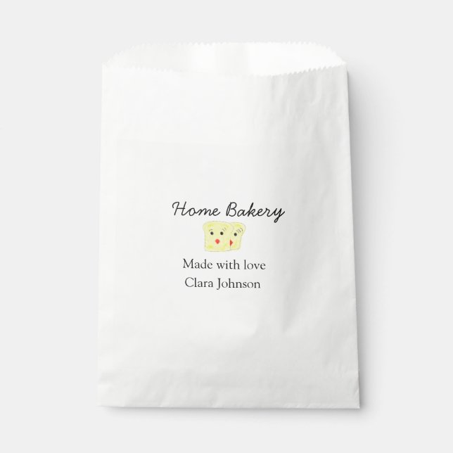 Homemade bakery add your text name custom  favour bag (Front)