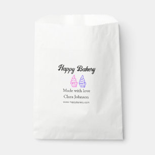 Homemade bakery add your text name custom  favour bag
