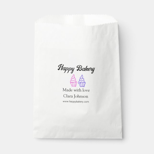 Homemade bakery add your text name custom  favour bag (Front)