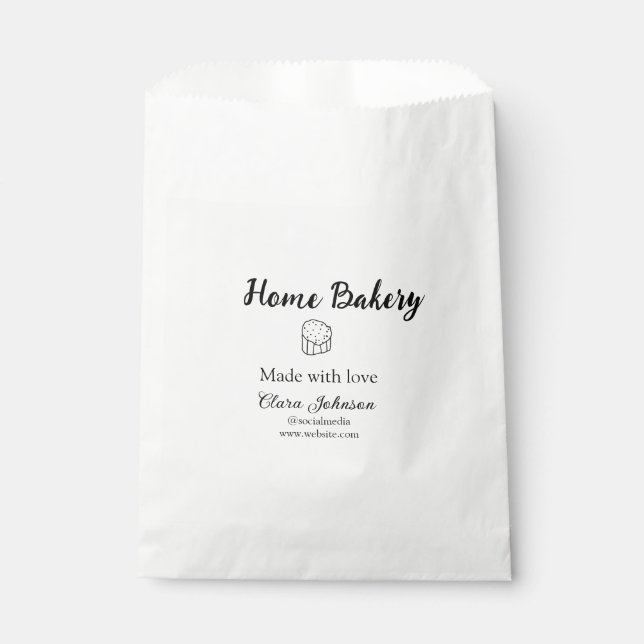 Homemade bakery add your text name custom  favour bag (Front)