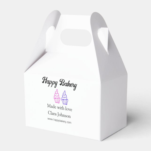 Homemade bakery add your text name custom  favour box (Front Side)