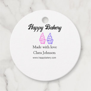 Homemade bakery add your text name custom favour tags