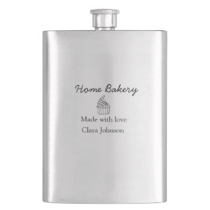 Homemade bakery add your text name custom hip flask