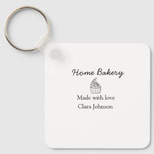 Homemade bakery add your text name custom key ring