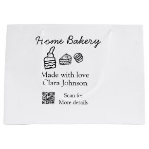 Homemade bakery add your text name custom large gift bag