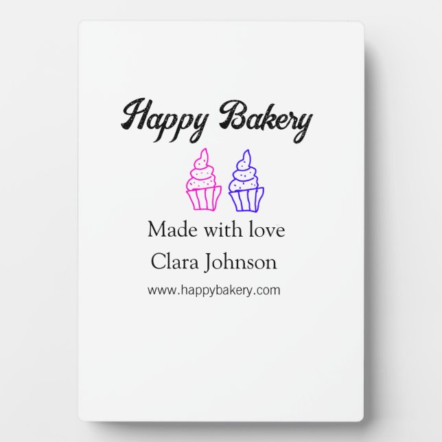 Homemade bakery add your text name custom  plaque (Front)