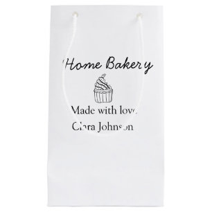 Homemade bakery add your text name custom small gift bag