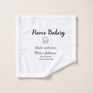 Homemade bakery add your text name custom wash cloth