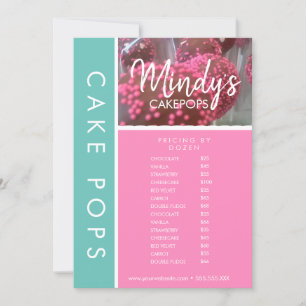 Homemade Bakery Cakepops Flyer Pricing List Invitation
