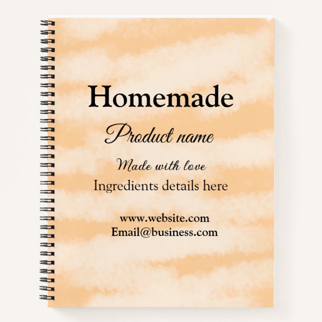 Homemade bakery made with love add text website notebook (Front)
