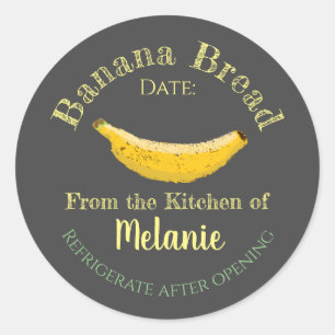 Homemade Banana Bread Chalk Art Baking Classic Round Sticker