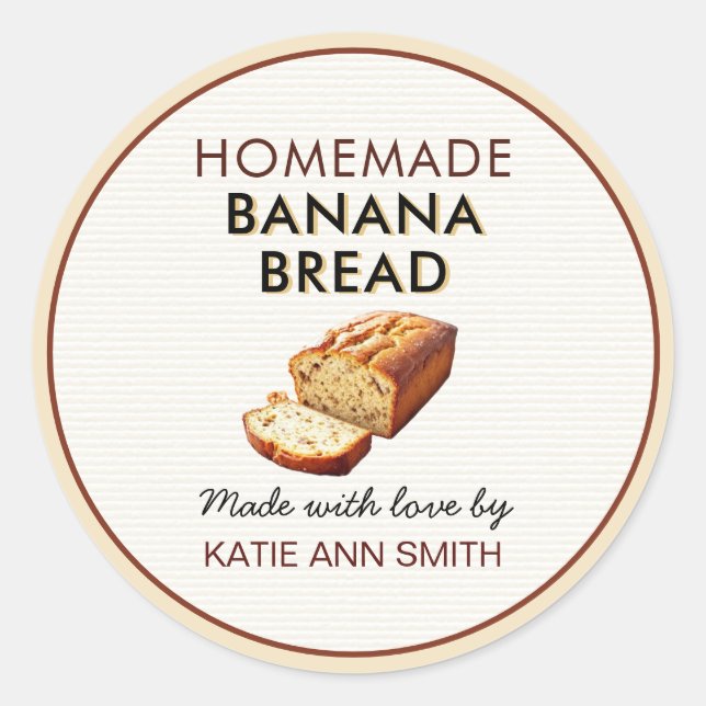 Homemade Banana Bread Label Stickers (Front)