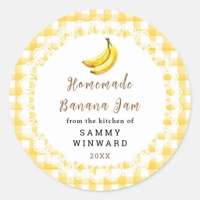 Homemade Banana Jam Label (Front)