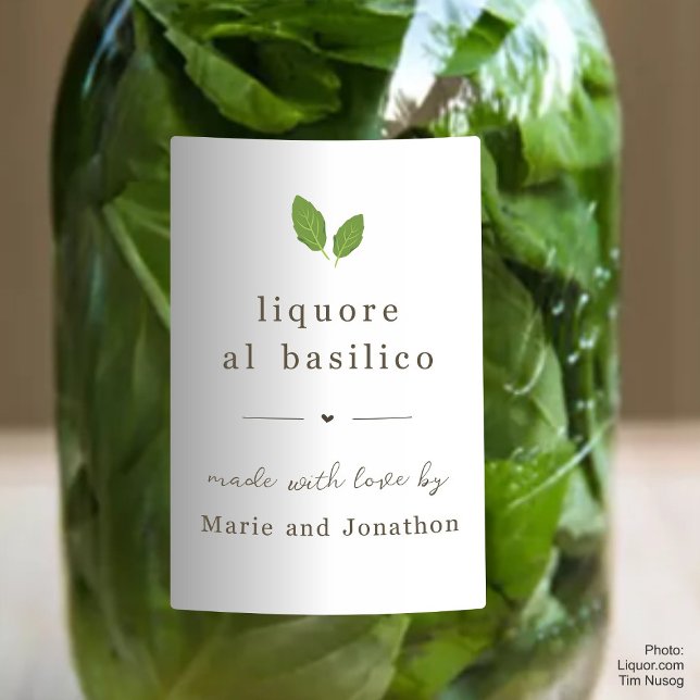 Homemade Basil Liqueur Bottle Gift Label (Creator Uploaded)