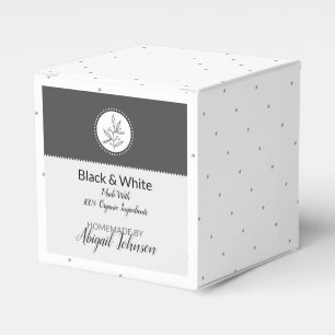 Homemade Bath & Body Packaging Black & White Favour Box