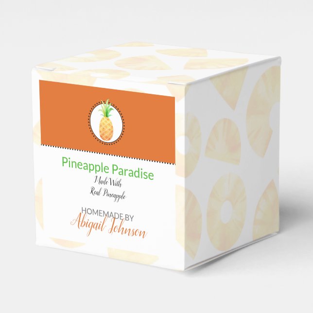 Homemade Bath & Body Packaging | Pineapple Box (Front Side)
