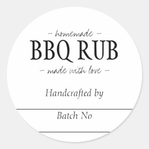 Homemade BBQ Rub Barbeque Seasoning Blend Jar Classic Round Sticker