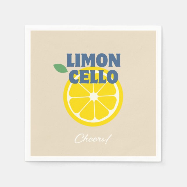 Homemade Beige Love Limoncello Liquor  Napkin (Front)