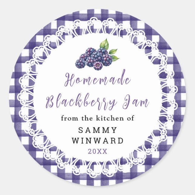 Homemade Blackberry Jam Jar Label (Front)