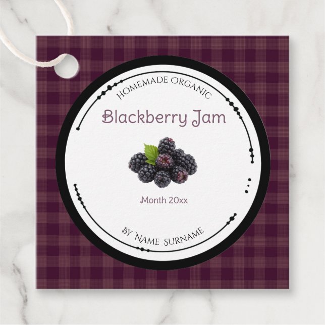Homemade Blackberry Jam Label With Ingredients (Front)