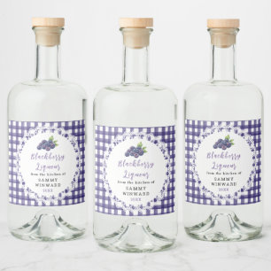 Homemade Blackberry Liqueur Bottle Label