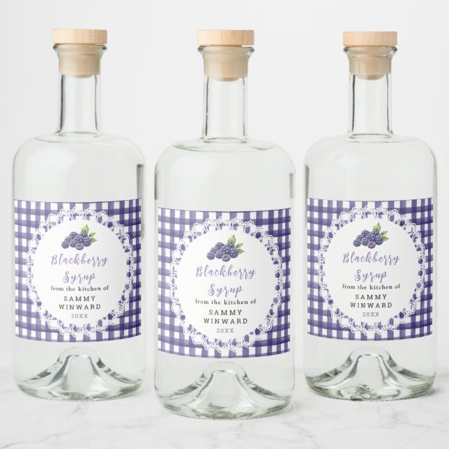 Homemade Blackberry Syrup Bottle Label (Bottles)