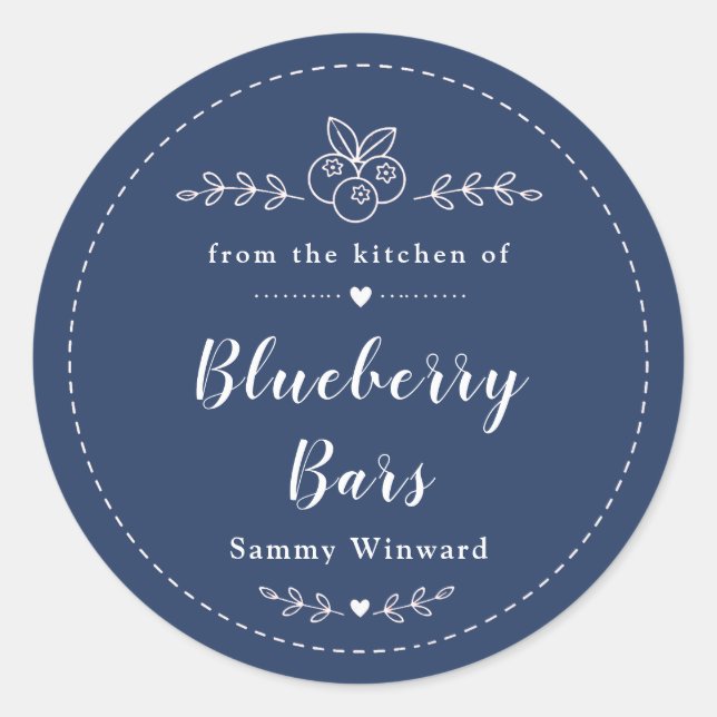 Homemade Blueberry Bars Label (Front)