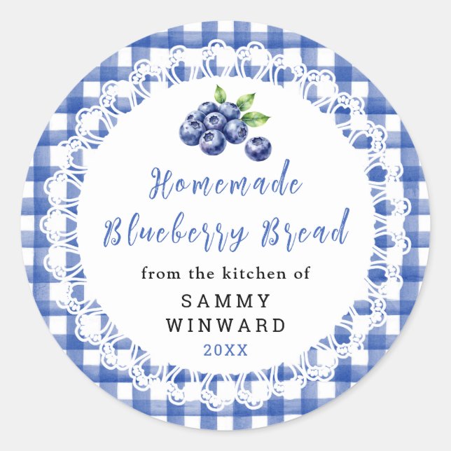 Homemade Blueberry Bread Label (Front)