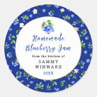 Homemade Blueberry Jam Canning Label