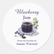Homemade Blueberry Jam Gift Label