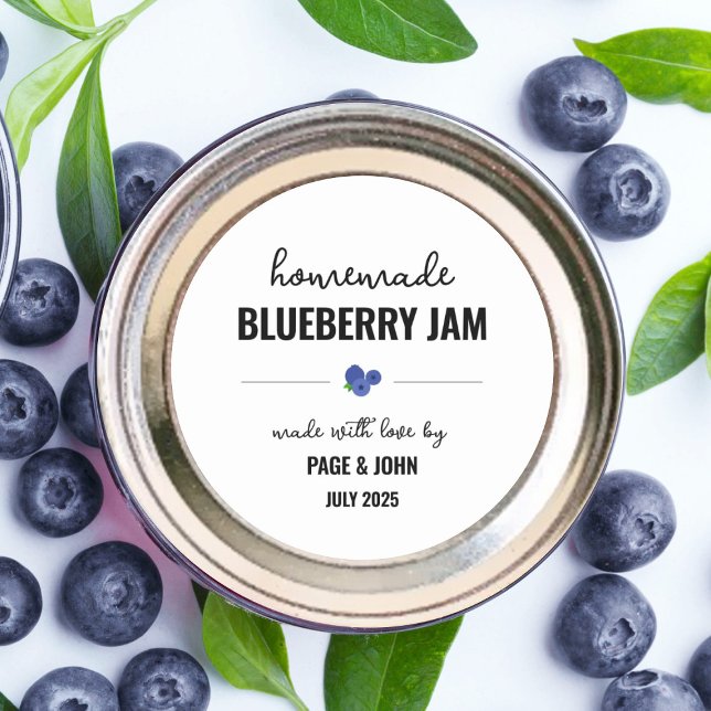 Homemade Blueberry Jam Jar Label Sticker (Creator Uploaded)