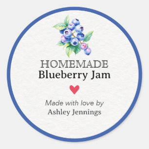 Homemade Blueberry Jam Label   Custom Sticker