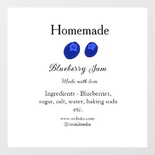 Homemade blueberry jam made with love add text
