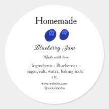 Homemade blueberry jam made with love add text