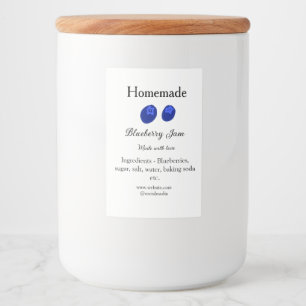 Homemade blueberry jam made with love add text food label