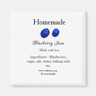 Homemade blueberry jam made with love add text magnet
