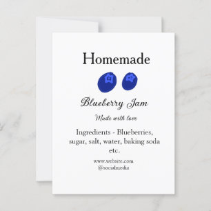 Homemade blueberry jam made with love add text postcard