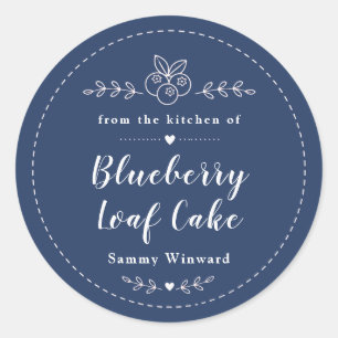 Homemade Blueberry Loaf Cake Label