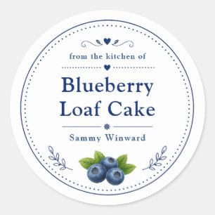 Homemade Blueberry Loaf Cake Label