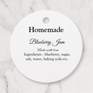 Homemade blueberry y jam made with love add text favour tags