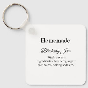 Homemade blueberry y jam made with love add text key ring