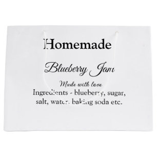 Homemade blueberry y jam made with love add text large gift bag